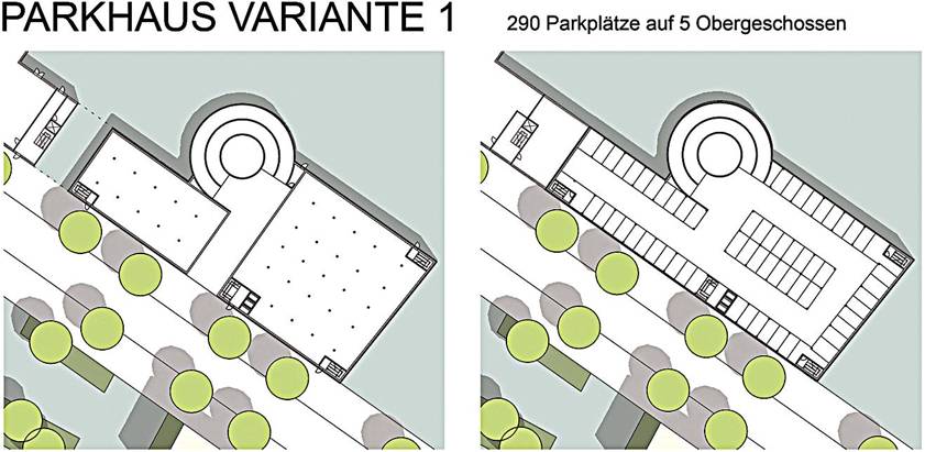 Parkhaus Variante 1